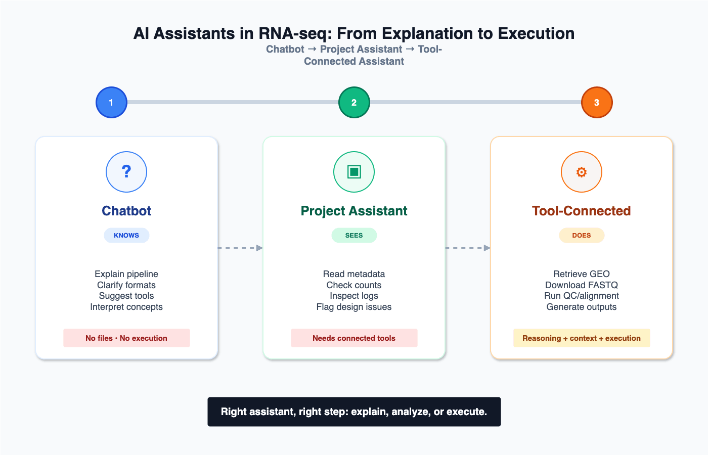 AI Assistants in RNA-seq: From Explanation to Execution