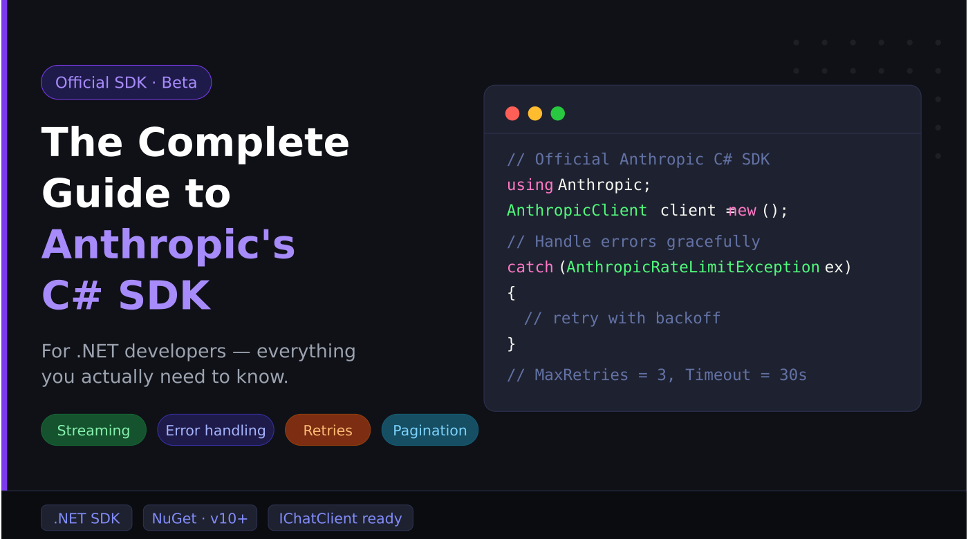 The Complete Guide to Anthropic’s C# SDK: Everything a .NET Developer Actually Needs to Know
