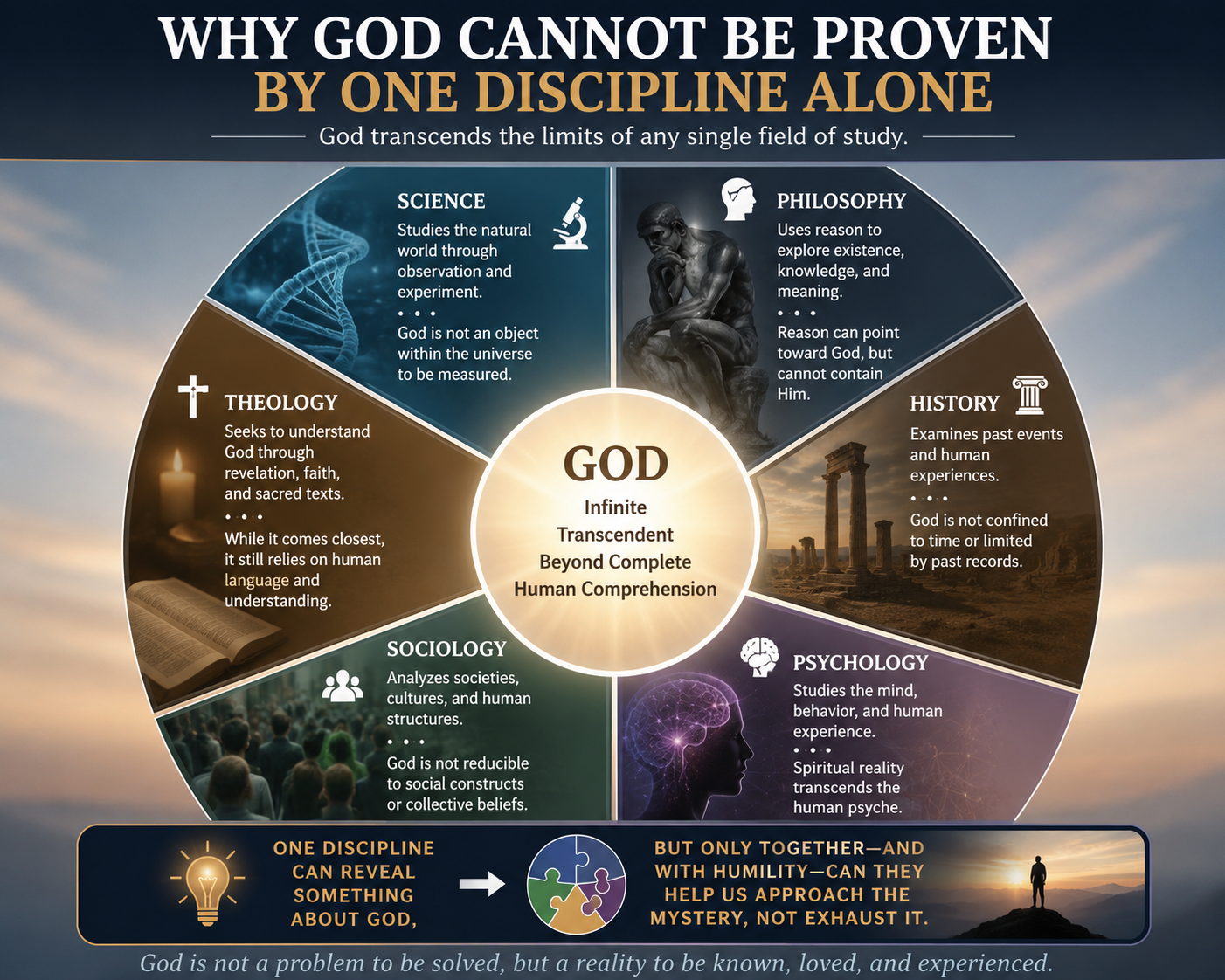 Why God Cannot Be Proven By One Discipline Alone