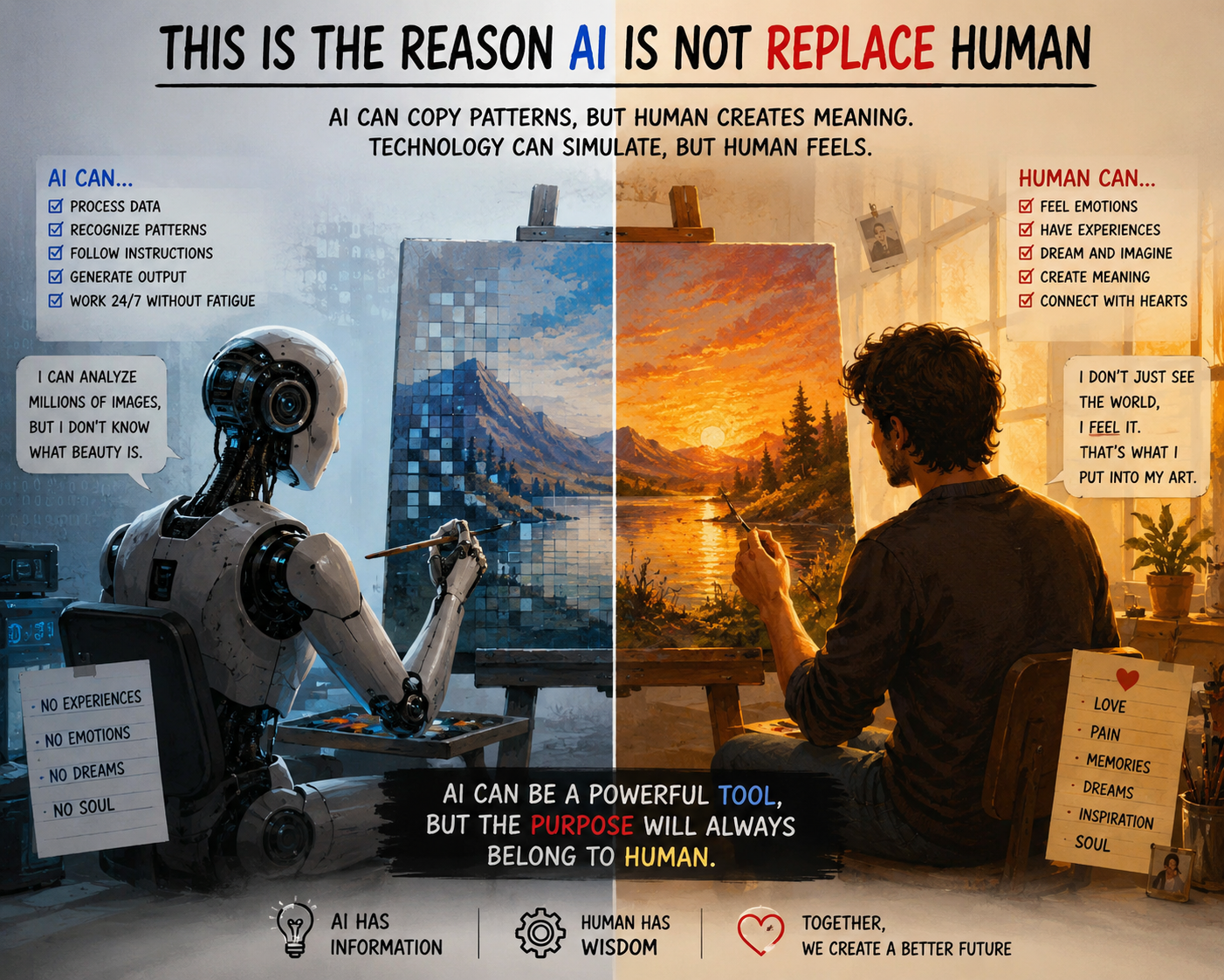 Why AI Will Never Fully Replace Humans: The Irreplaceable Human Spark
