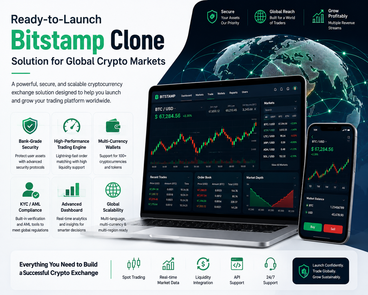 Ready-to-Launch Bitstamp Clone Solution for Global Crypto Markets