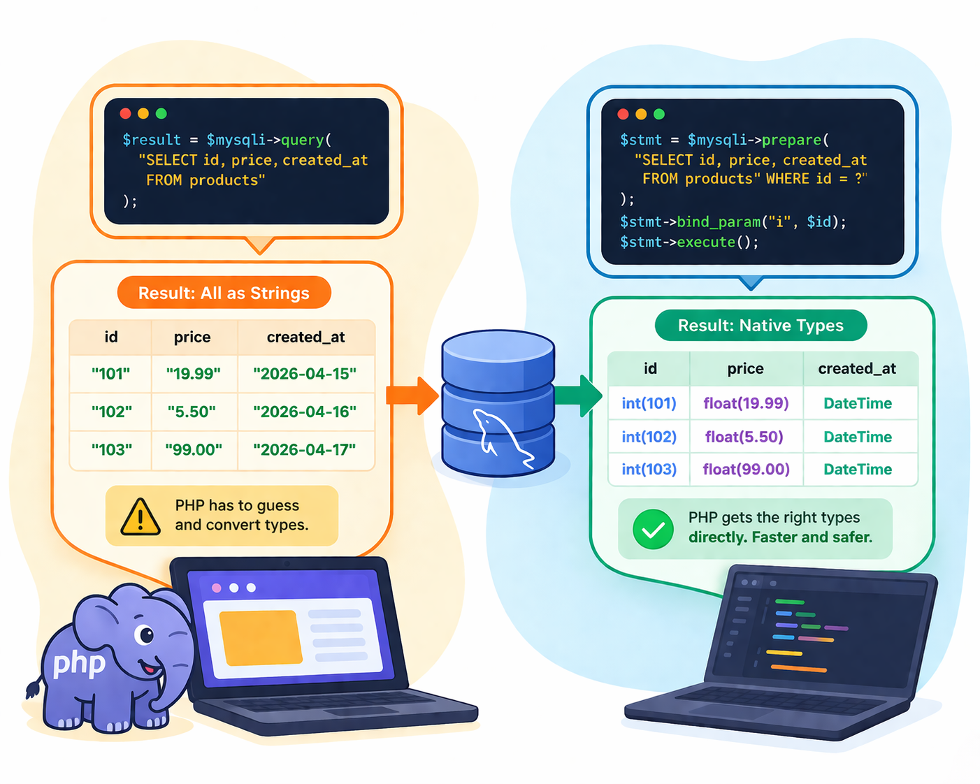 Understanding Binary vs Text Protocol in PHP MySQL Drivers