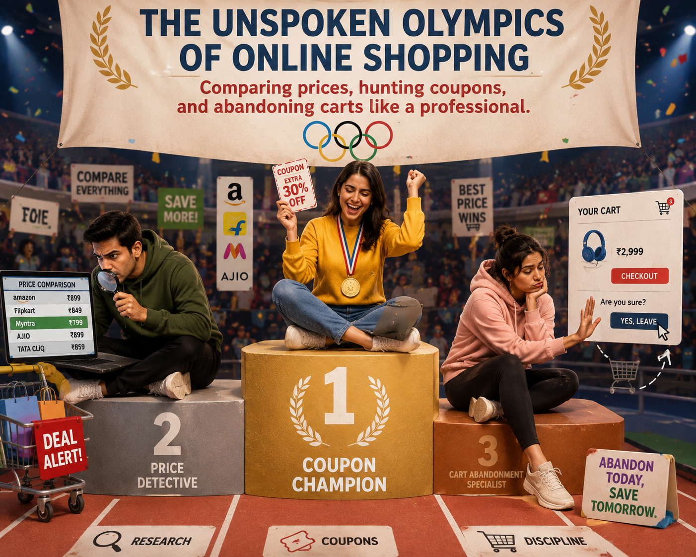 The Unspoken Olympics of Online Shopping: Comparing Prices, Hunting Coupons, and Abandonment Carts…