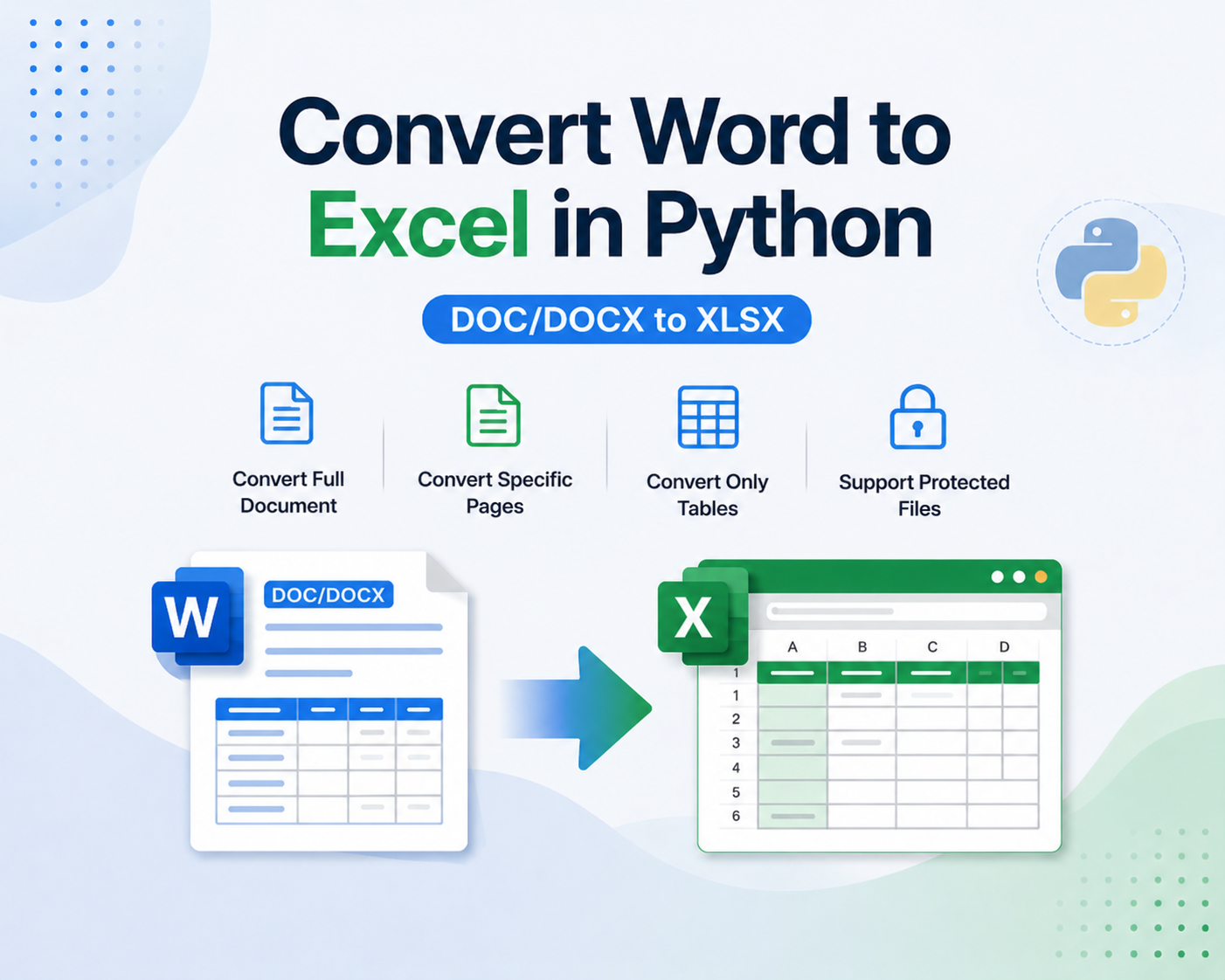 Easily Convert Word to Excel in Python (DOC or DOCX to XLSX)