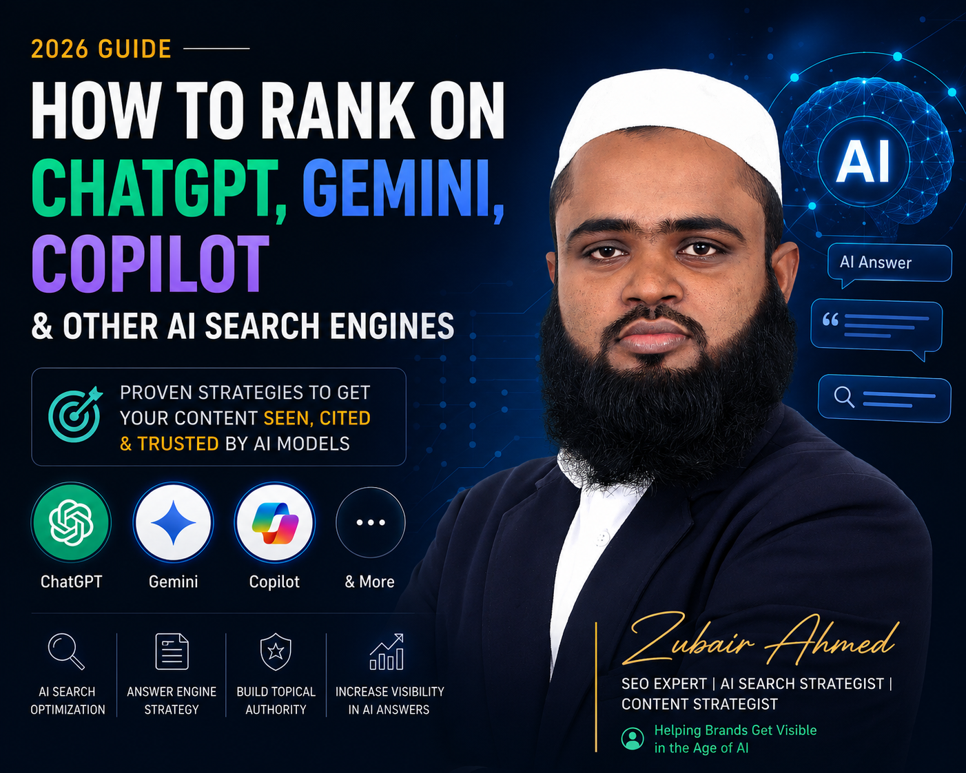 How to Rank on ChatGPT, Gemini, Copilot & Other AI Search Engines (2026 Guide by Zubair Ahmed)