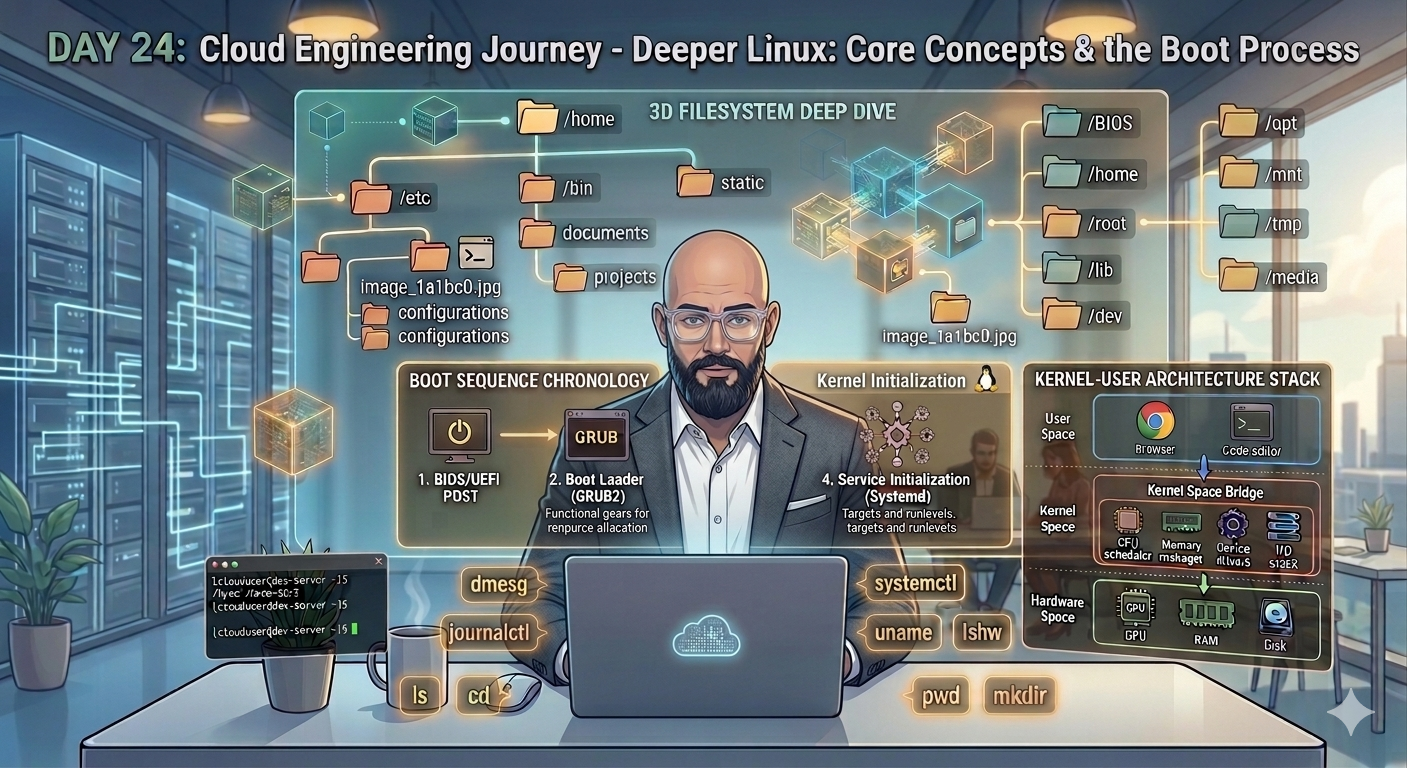 Day 24 of My Cloud Engineering Journey: Exploring Linux Core Concepts and the Boot Process