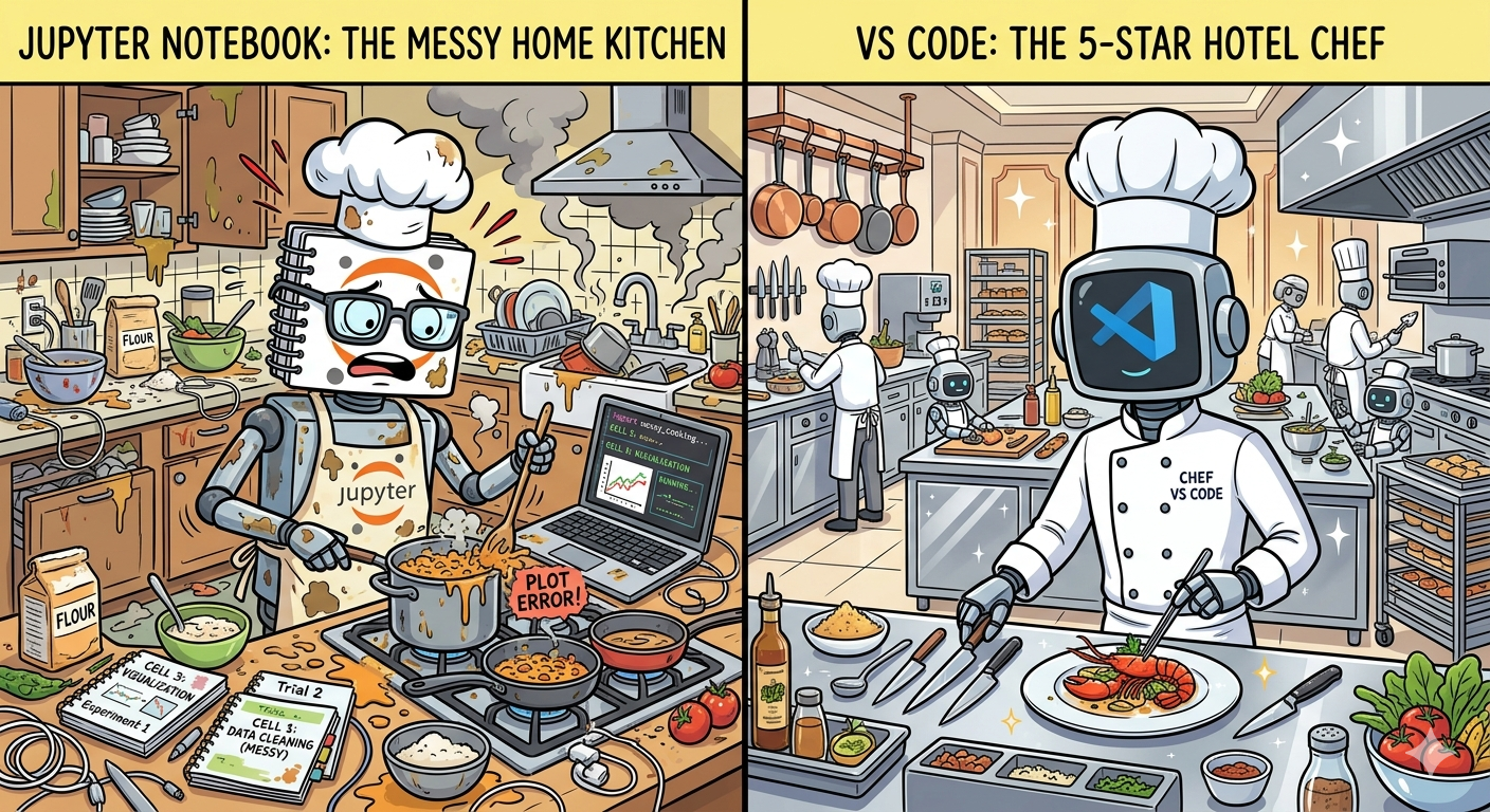 From Messy Kitchen to Five-Star Restaurant: Jupyter Notebooks vs. Modular Coding in VSCode