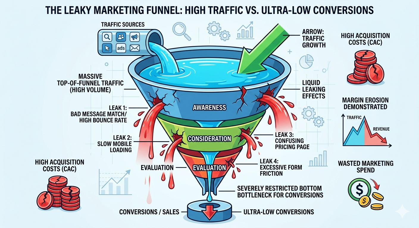 Why High Traffic and Low Conversions Are Ruining Your SaaS Margins: A Step-by-Step Audit Framework