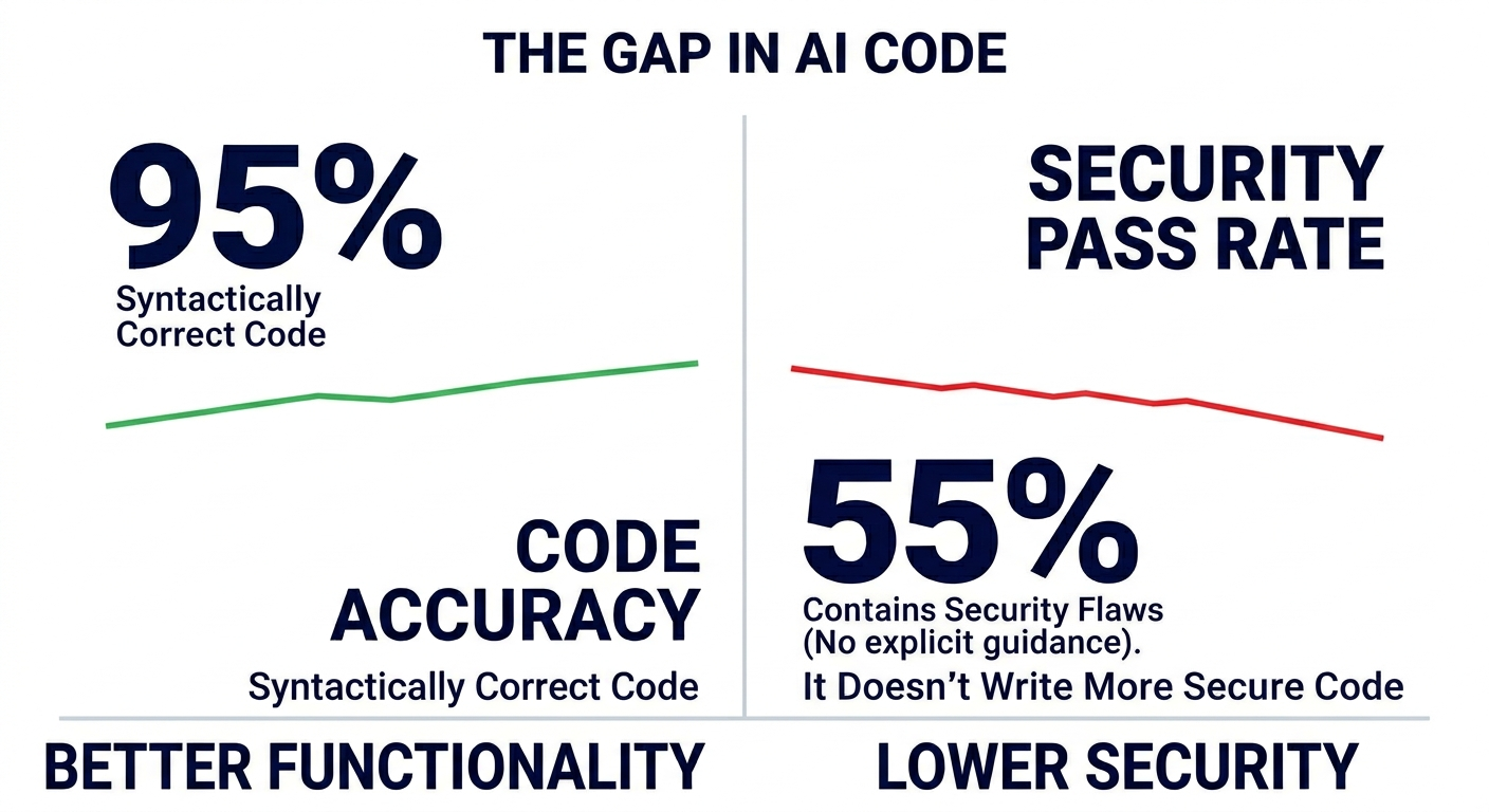 AI Writes Better Code. It Doesn’t Write More Secure Code.