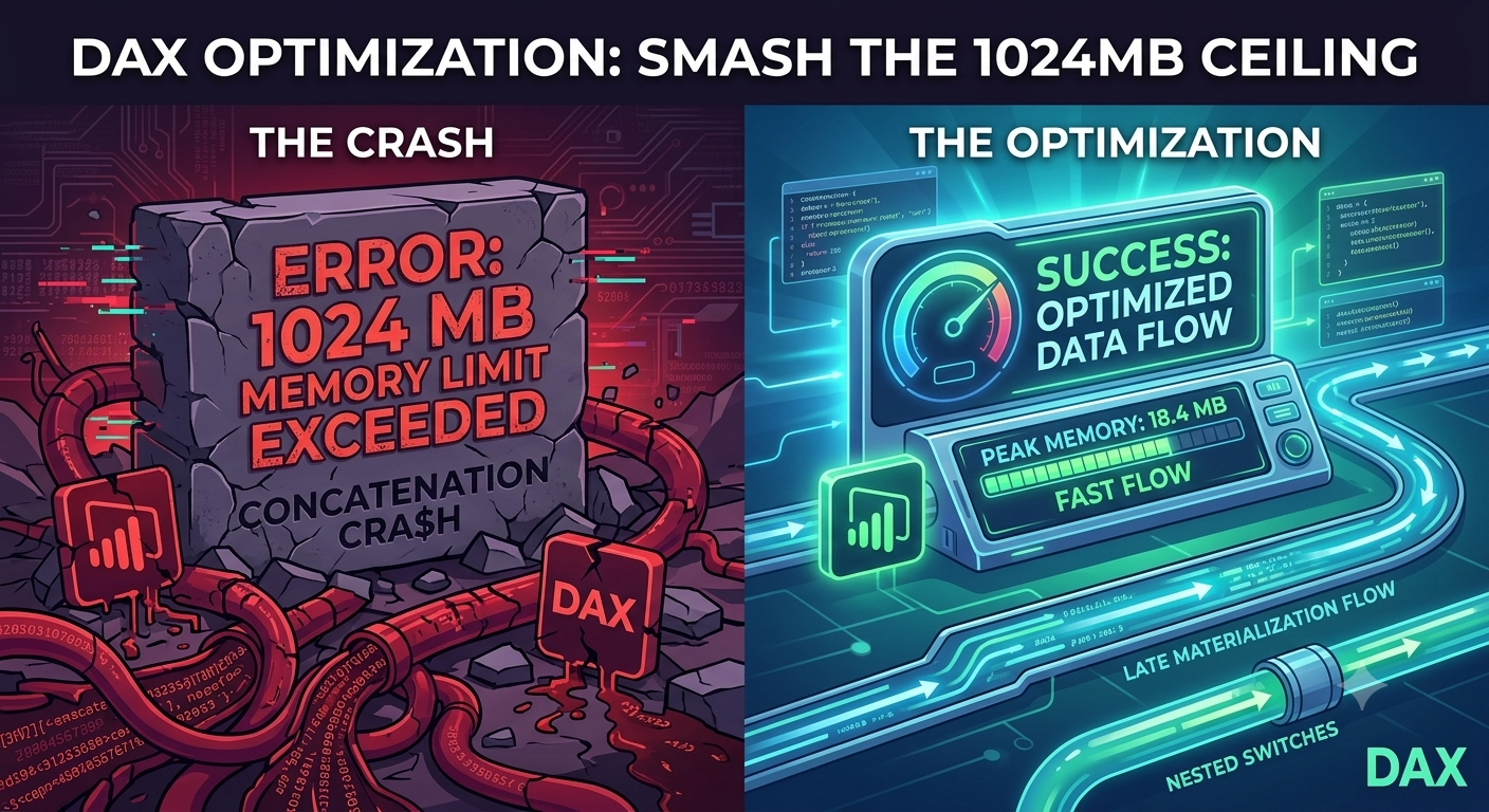 Warning: 1024 MB Memory Limit Exceeded. How I Saved a Power BI Matrix from Crashing