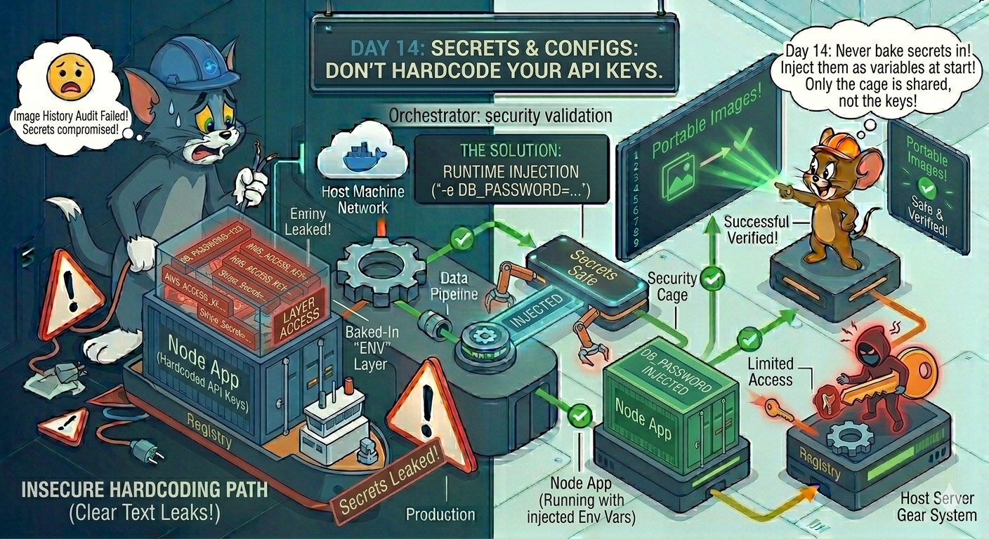 Title: Day 14/25: Stop Hardcoding Secrets! The Guide to Docker Environment Variables
