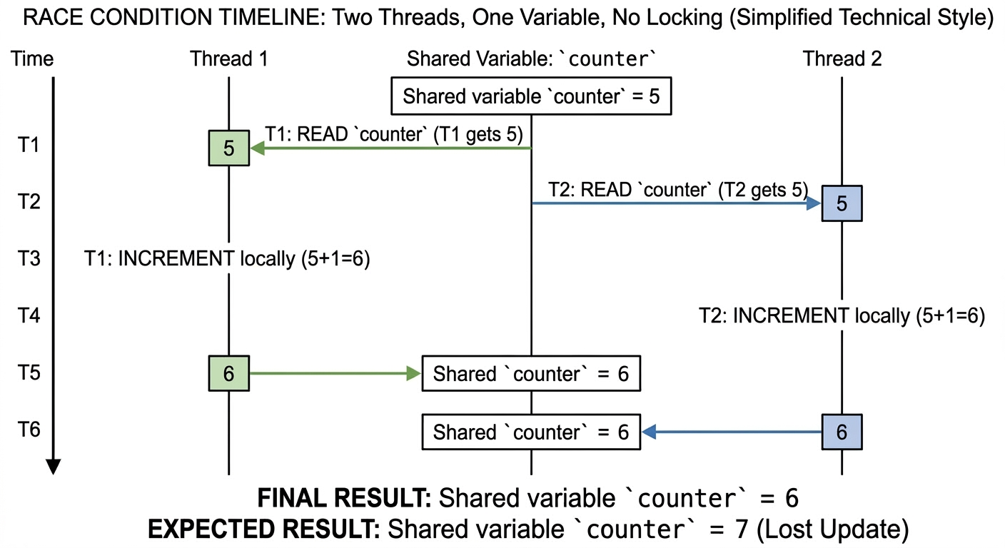 Concurrency, Synchronisation, Locks to the bones