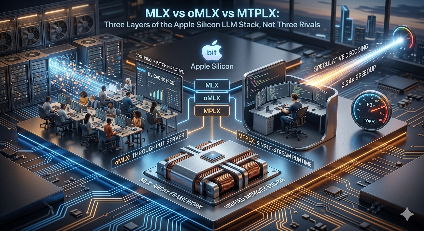 MLX vs oMLX vs MTPLX: Apple Silicon’s LLM Stack Explained