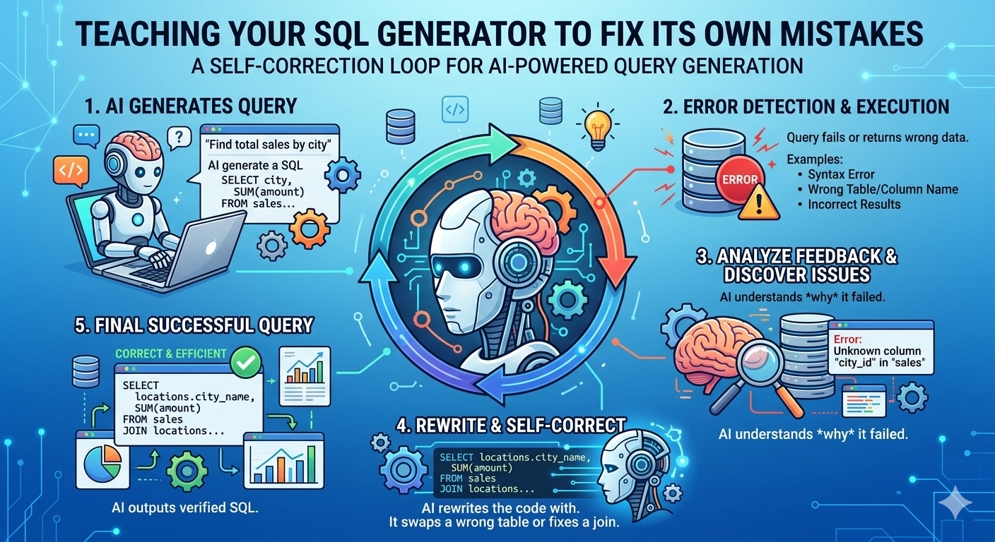 Teaching Your SQL Generator to Fix Its Own Mistakes
