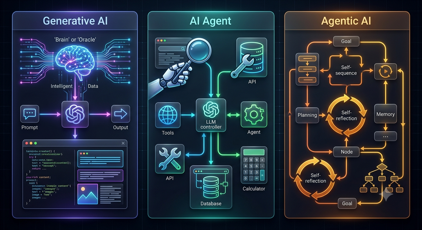 GenAI vs AI Agent vs Agentic AI — A DevOps Engineer’s Perspective