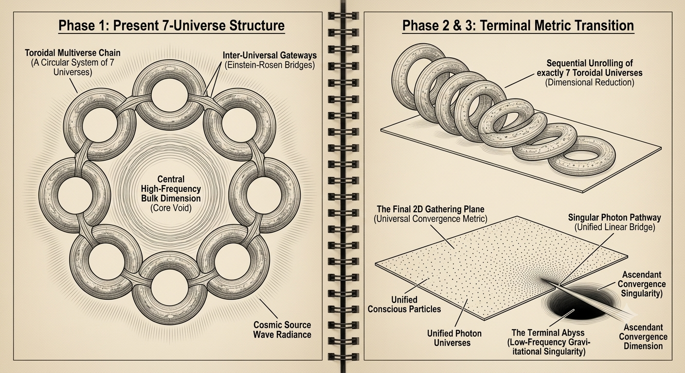 The 7-Torus Flat-Collapse Model: Connecting Multi-Dimensional Physics