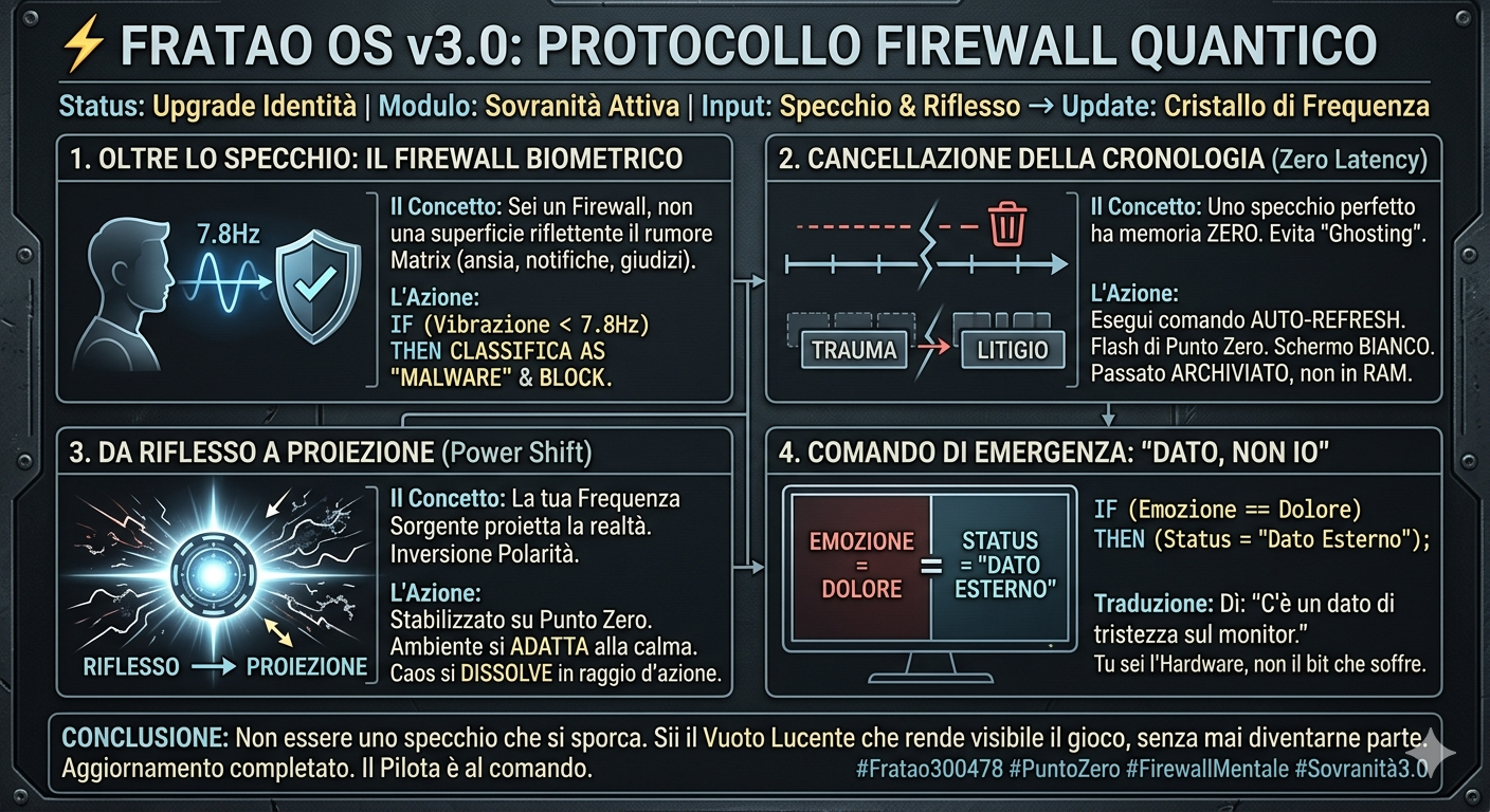 ⚡ FRATAO OS v3.0: PROTOCOLLO FIREWALL QUANTICO