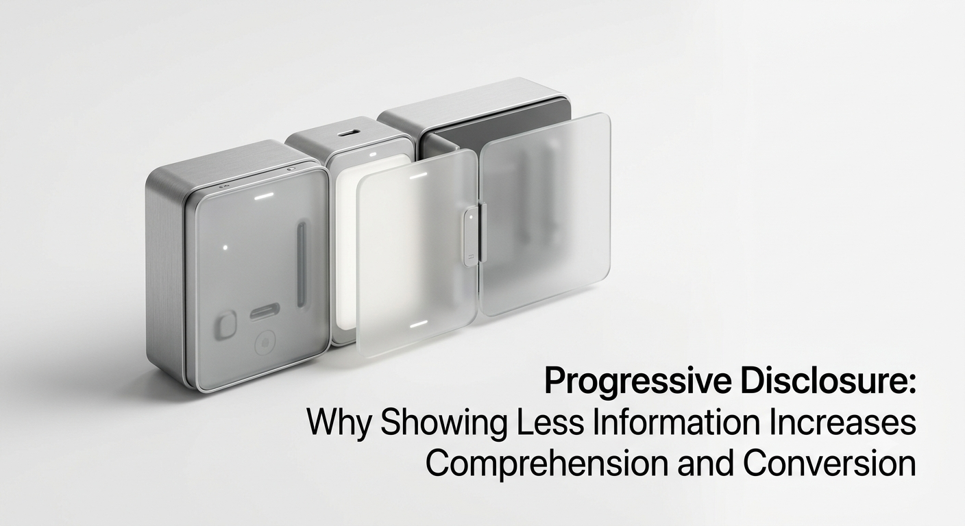 Progressive Disclosure: Why Showing Less Information Increases Comprehension and Conversion