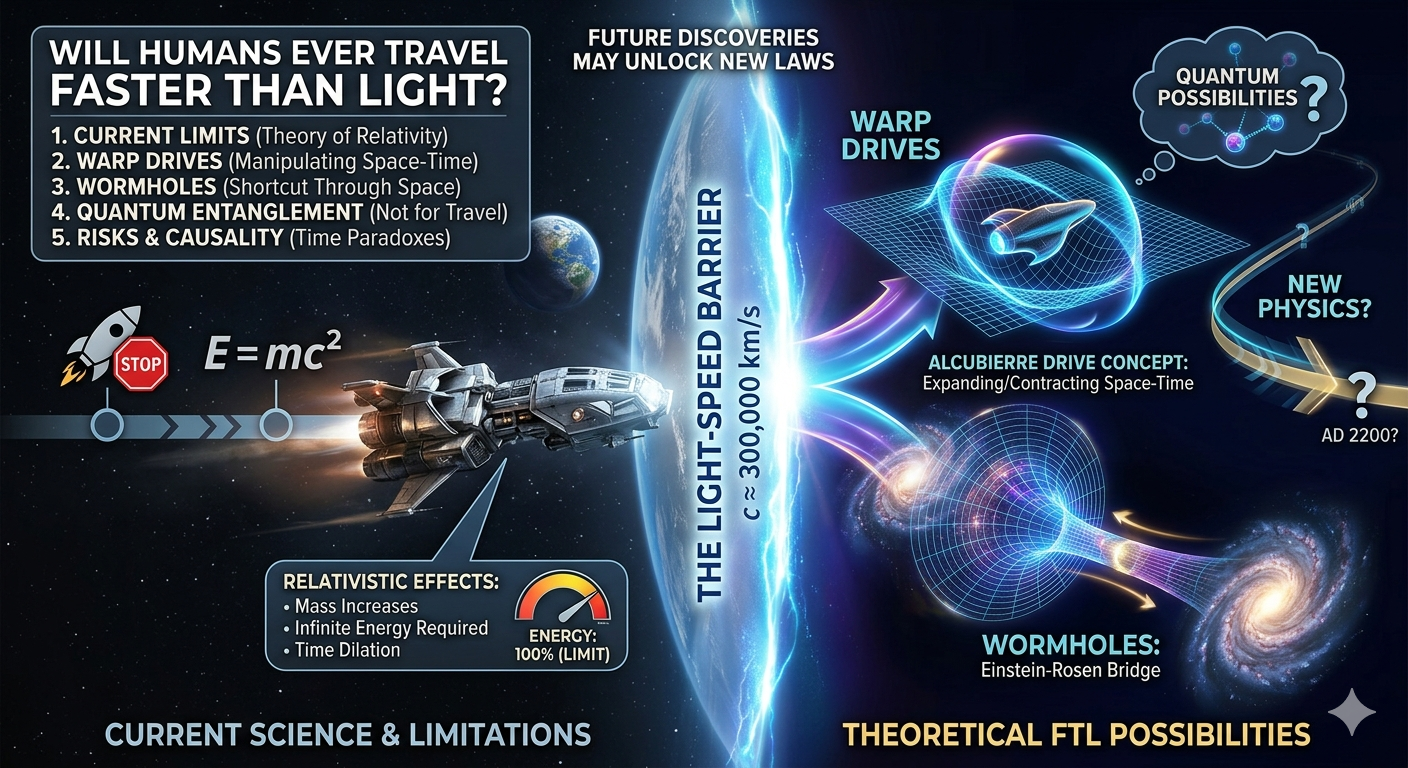 Will humans be able to travel faster than light in the future-