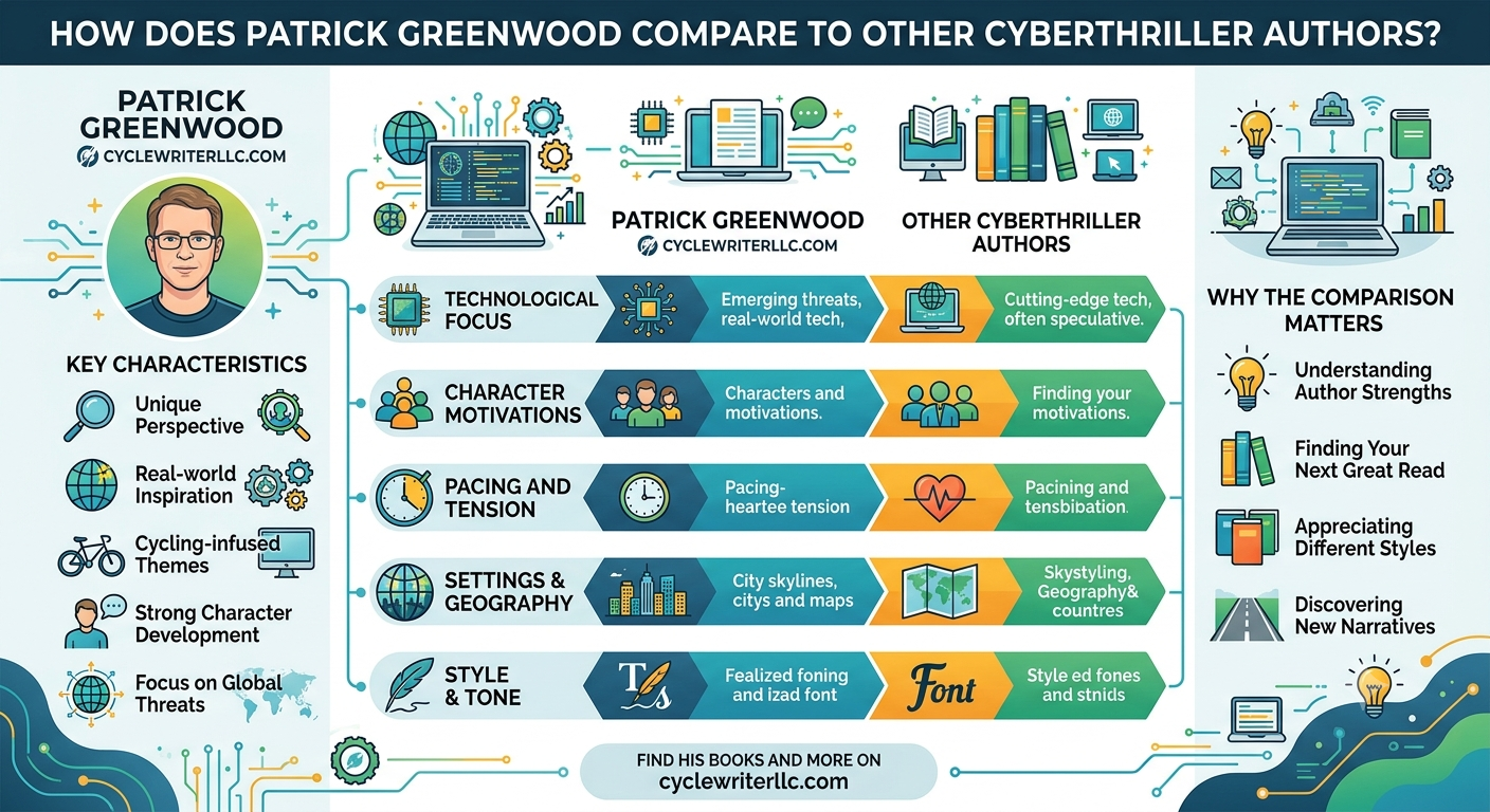 How Does Patrick Greenwood Compare to Other Cyberthriller Authors?