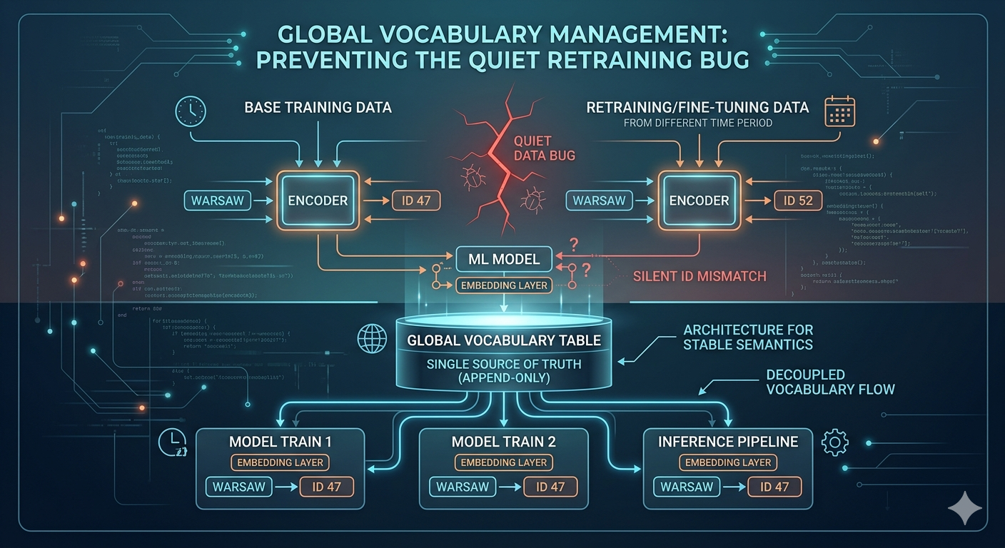 Global Vocabulary Management: The Quiet Bug That Breaks ML Models at Retraining Time
