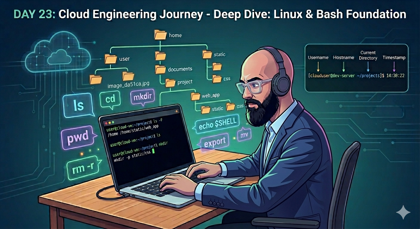 Day 23 of My Cloud Engineering Journey: Getting Comfortable with Linux and the Bash Shell