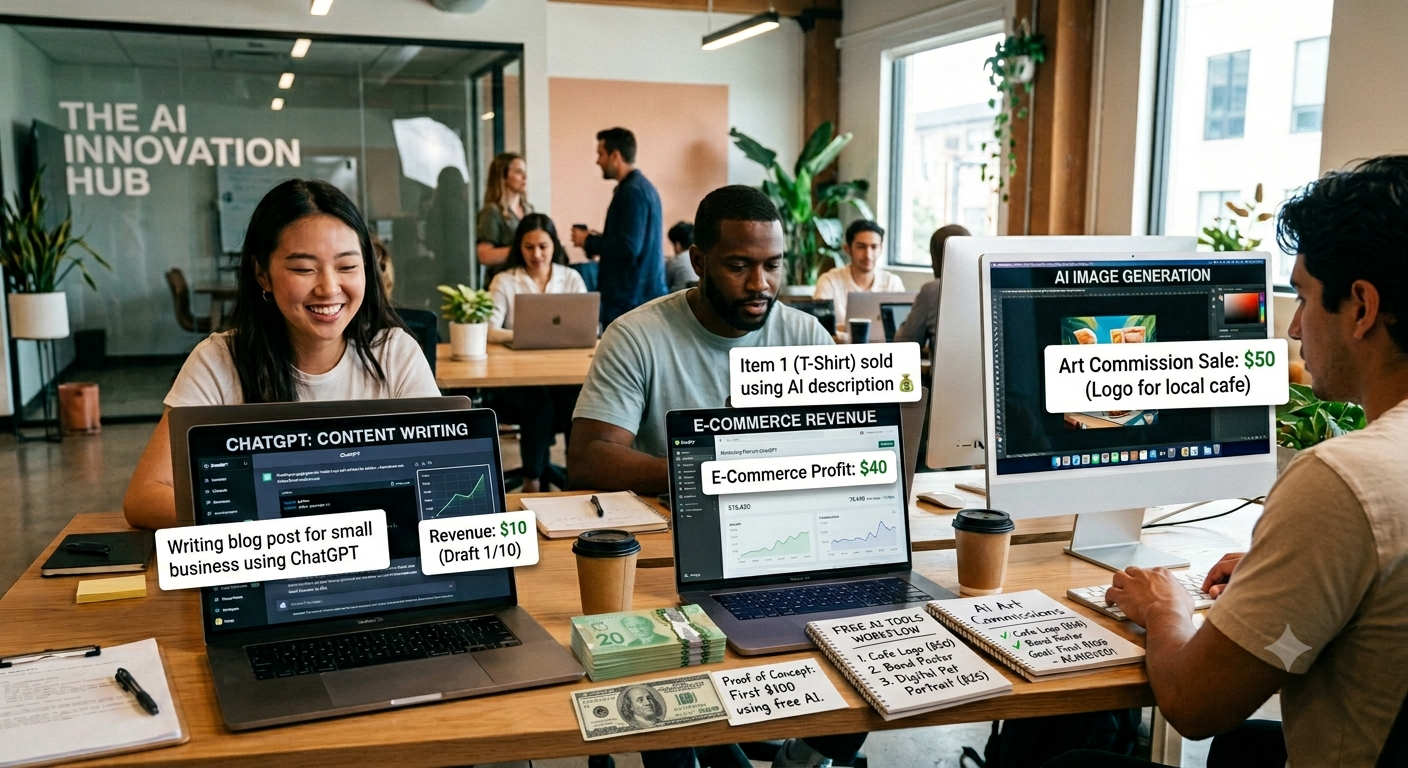 How I Made My First $100 Using Free AI Tools Without Being a Tech Expert