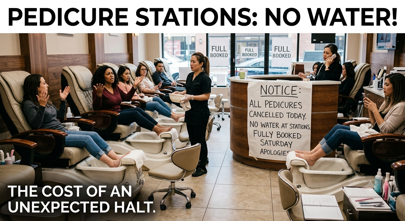 A Fully Booked Saturday Ground to a Halt Because the Pedicure Stations Had No Water
