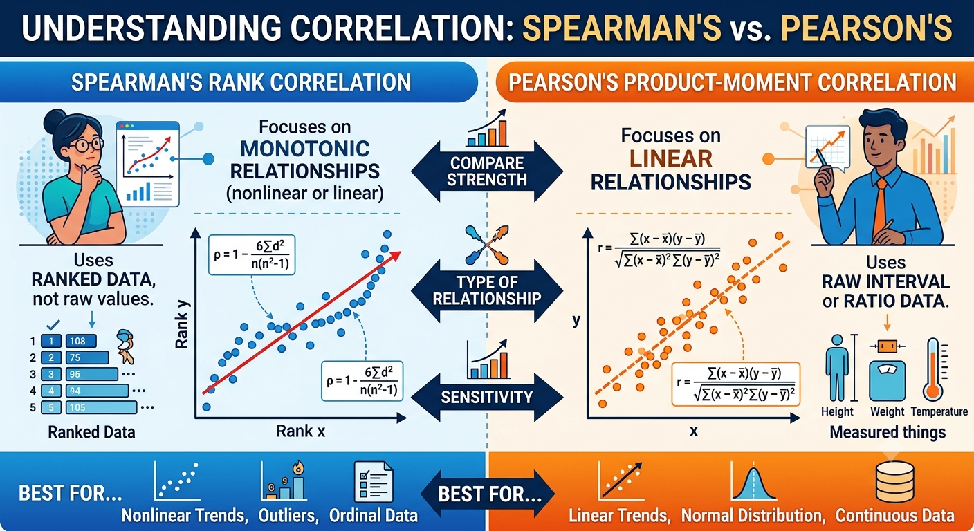 PEARSON vs SPEARMAN: Two Ways to Ask “Are You Related?”