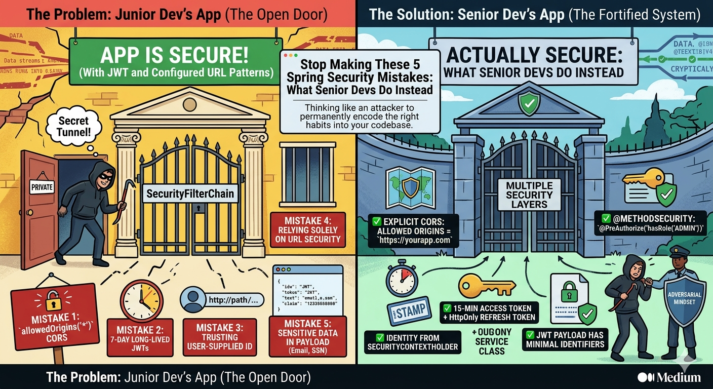 Stop Making These 5 Spring Security Mistakes: What Senior Devs Do Instead