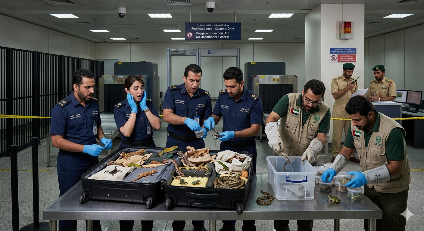 Dubai Airport staff shocked after opening abandoned suitcase
