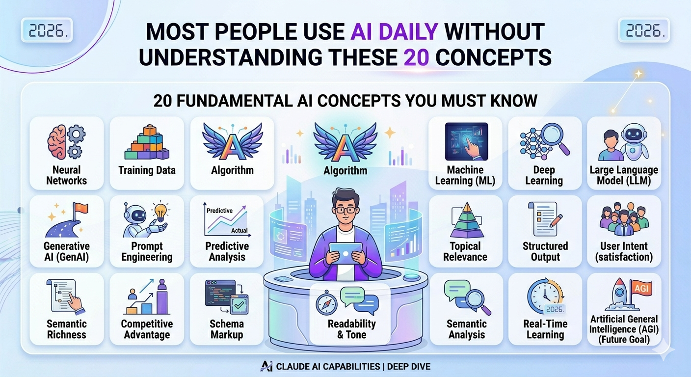 Most People Use AI Daily Without Understanding These 20 Concepts