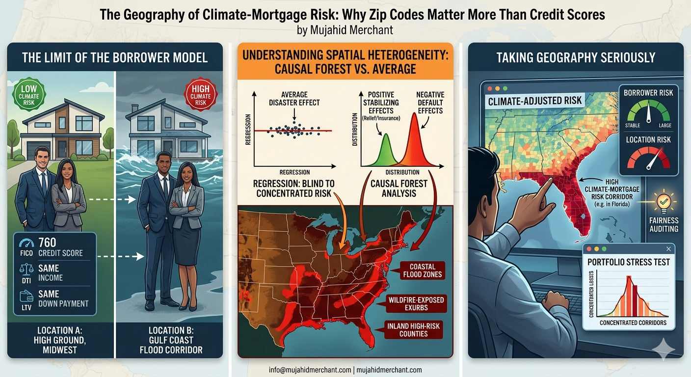 The Geography of Climate-Mortgage Risk: Why Zip Codes Matter More Than Credit Scores