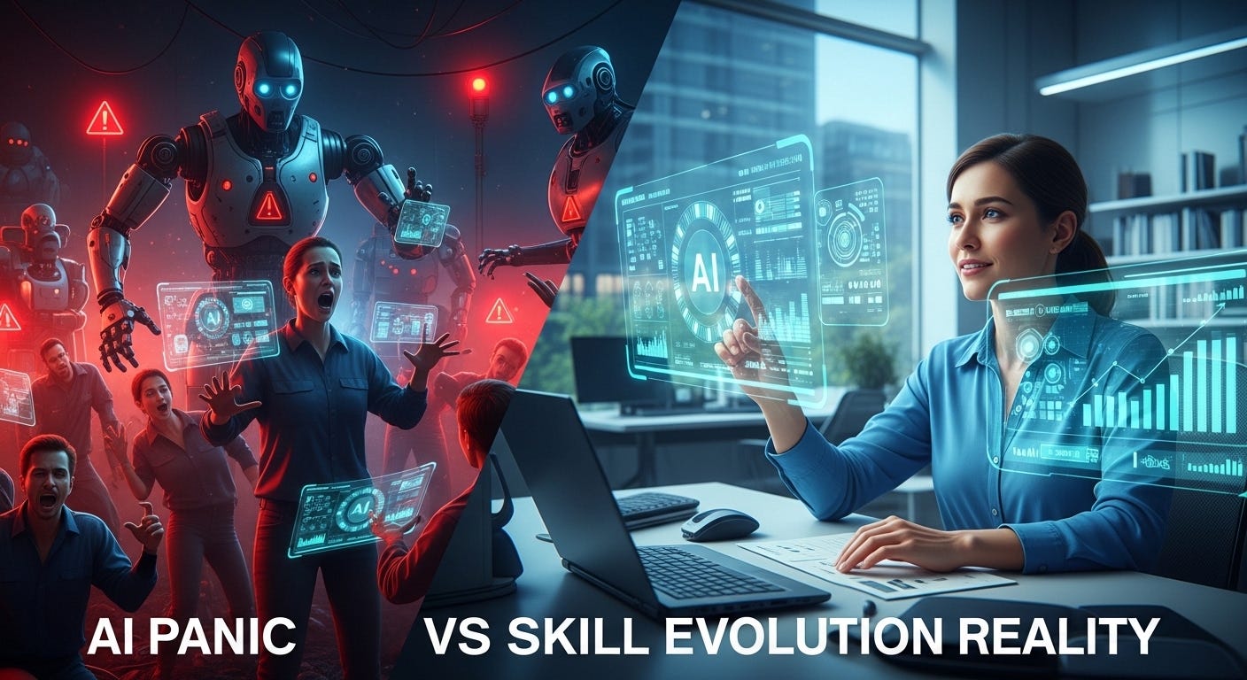 AI Panic vs. Skill Evolution Reality