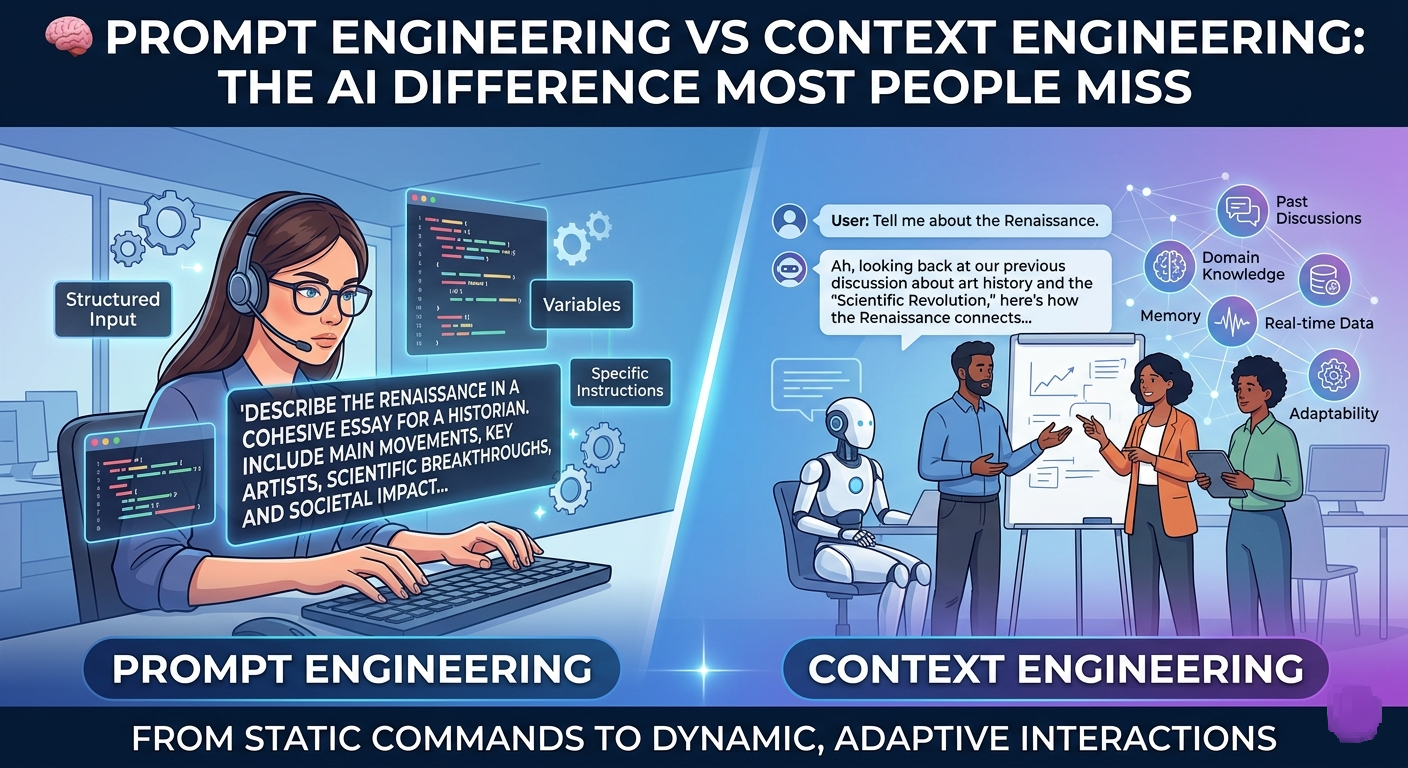 Prompt Engineering vs Context Engineering: The AI Difference Most People Miss