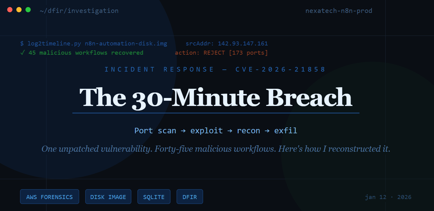 The 30-Minute Breach: How an Attacker Went from Port Scan to Data Exfiltration on a Cloud Server