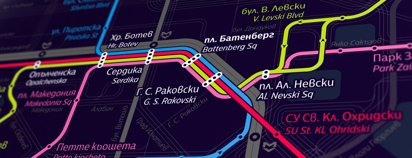 площад батенберг софия карта Схема на нощния градски транспорт в София – Stoian Stoianov – Medium площад батенберг софия карта