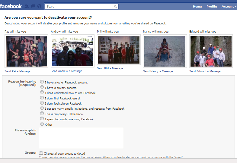An image of the 'Facebook' desktop interface.