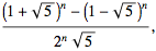 Fibonacci formula