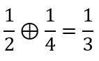 One-half circle-add one-fourth equals one-third.