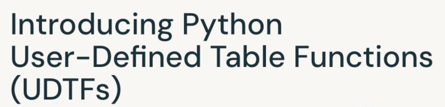 User-defined Table Functions (UDTF)