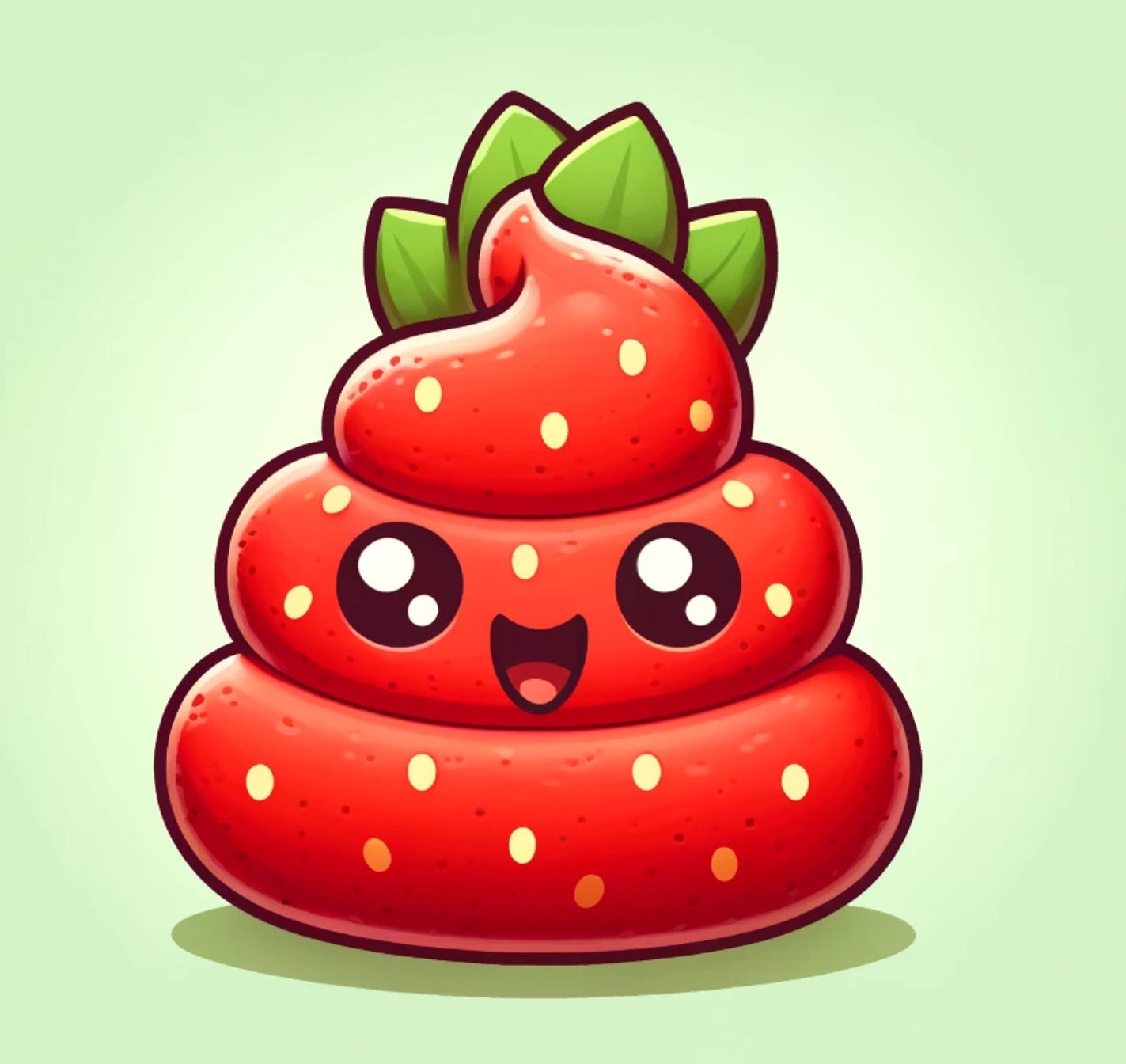 Poop #144.Meet Strawpoopery, the sweet yet stinky hero who saved the Fruit Kingdom from rogue fruit