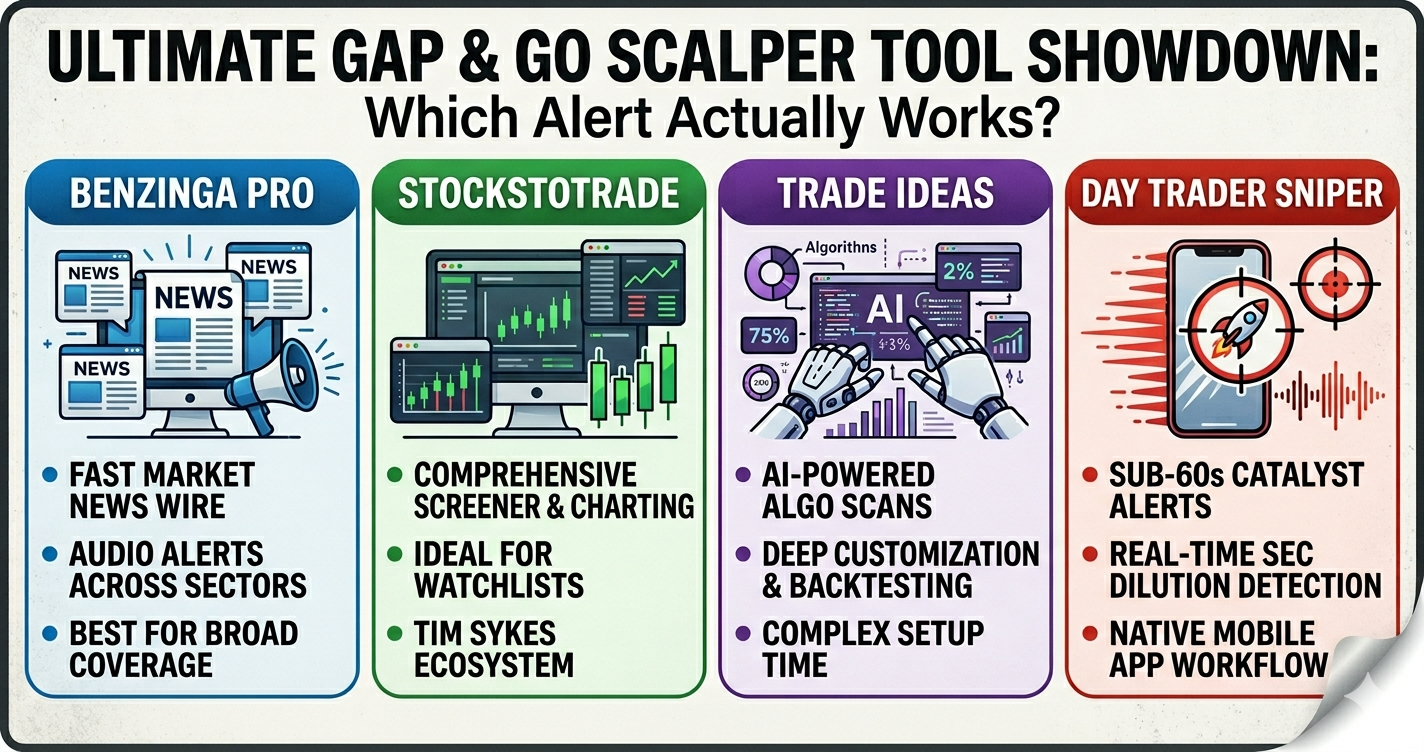 BenziBenzinga Pro vs StocksToTrade vs Trade Ideas vs Day Trader Sniper: Which Alert Tool Actually…