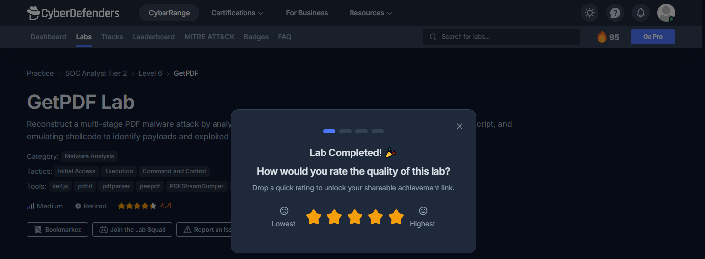 GetPDF Lab — CyberDefenders