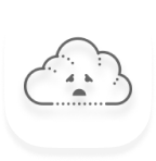 Icon of a cloud with a sad face representing the «conflict/problem» section