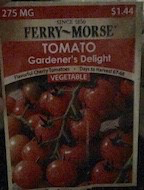 The now empty packet that the tomato seeds came in.