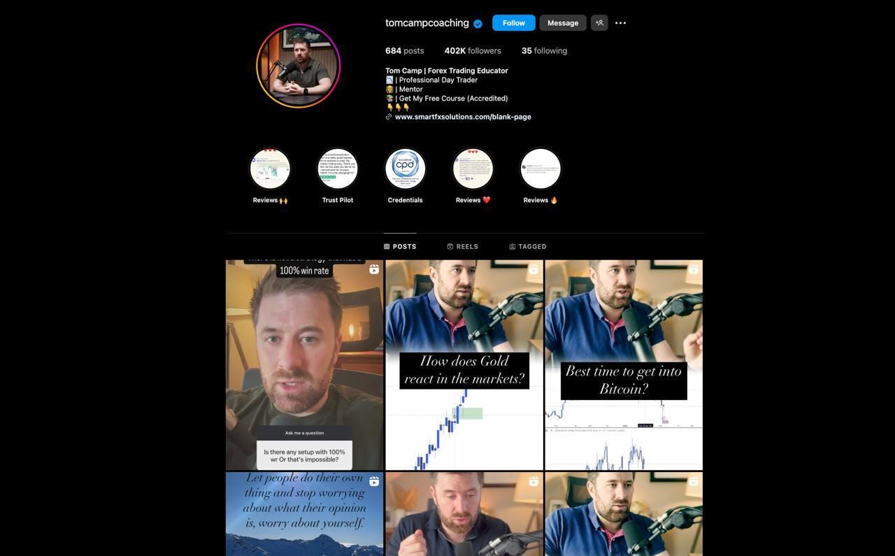 Top Instagram Trader from the UK: Tom Camp