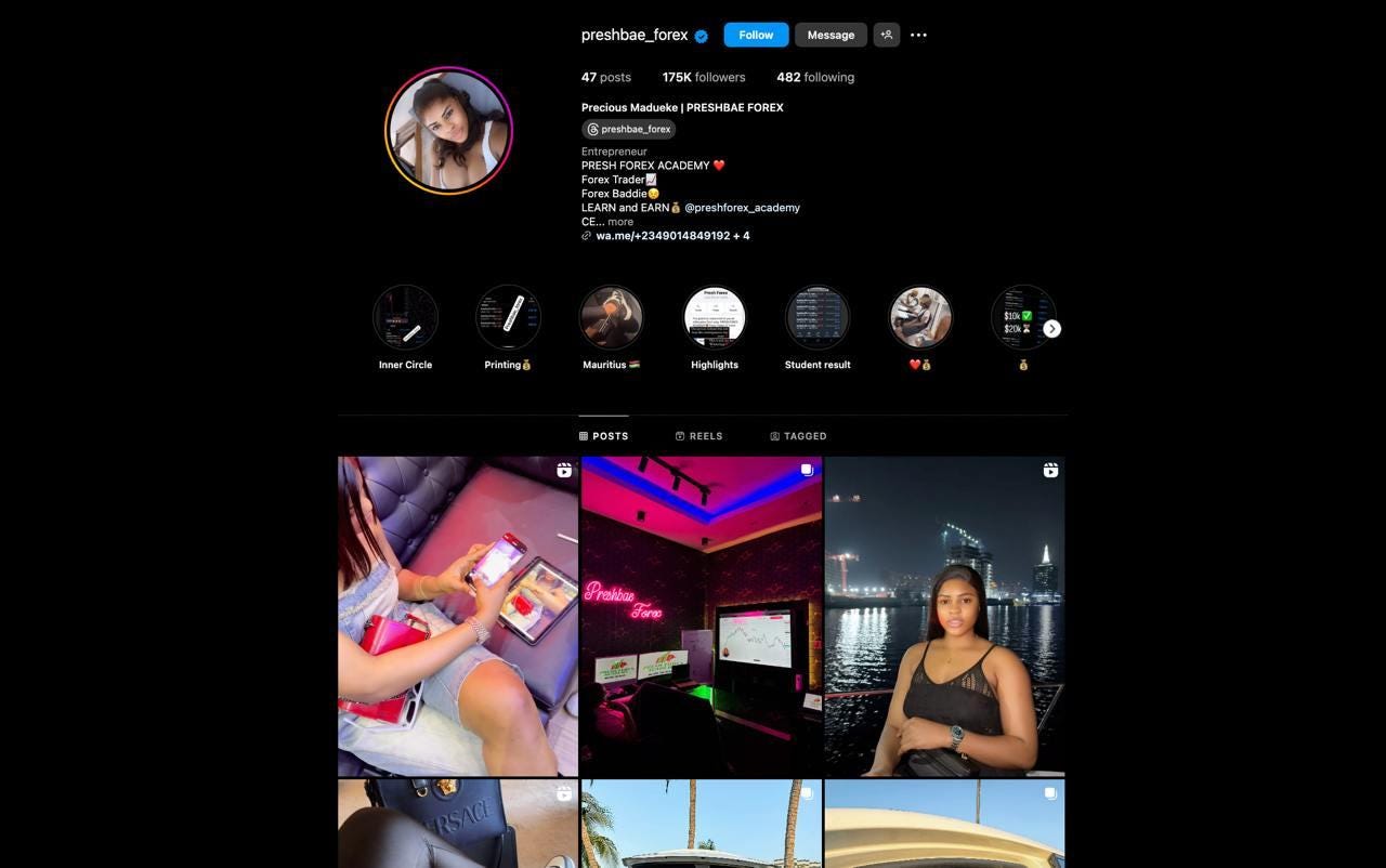 Top Black Forex Trader on Instagram: Precious Madueke