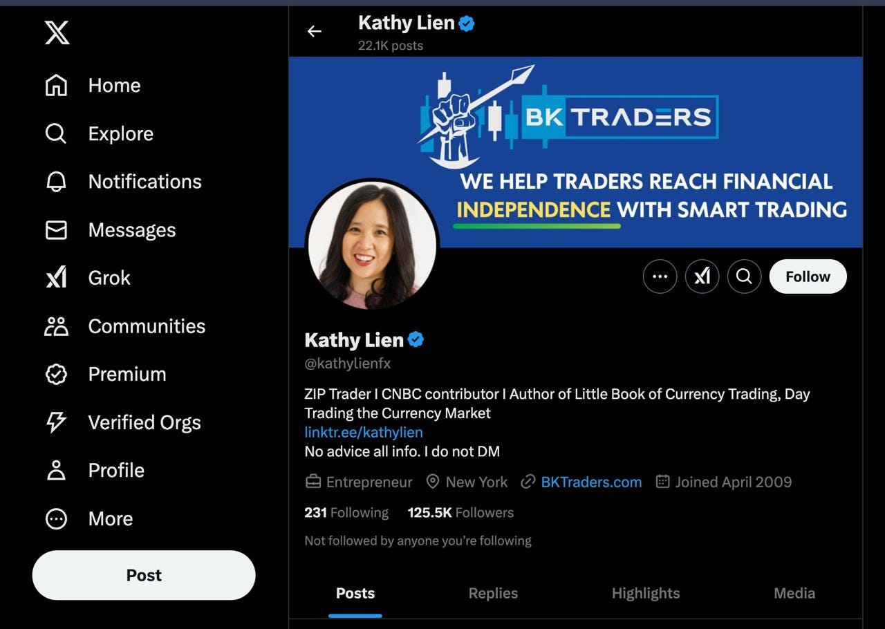 top trader to follow on twitter: kathylienfx