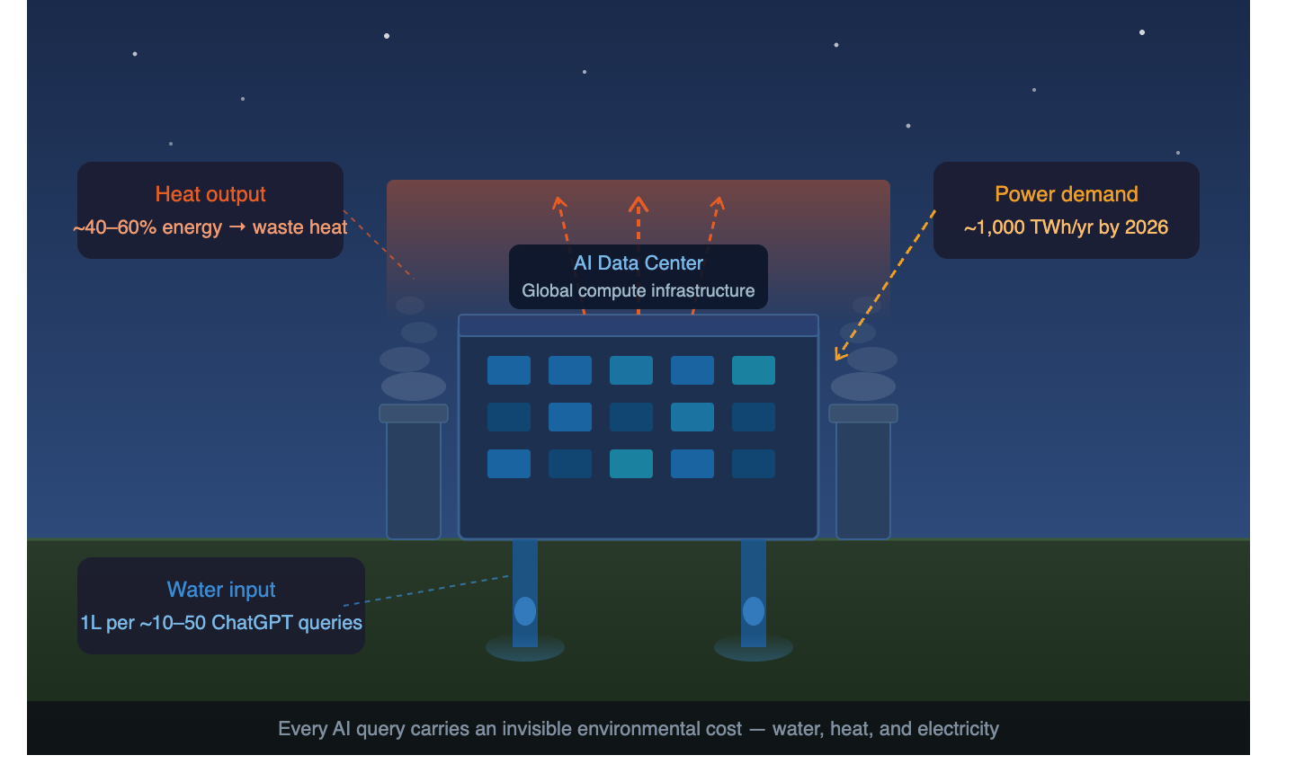 Could AI Data Centers Consume More Water Than Future Human Populations?